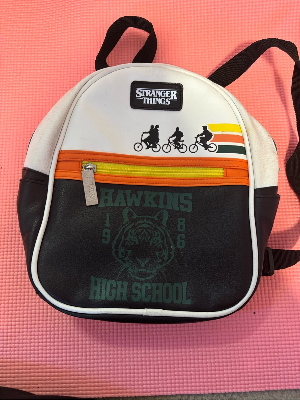Kids Black & White Stranget Things Hawkins High School Mini Backpack